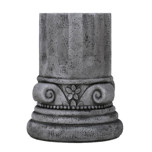 Outdoor End Table, Round Side Table For Patio And Garden - Antique Gray