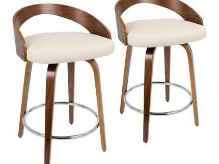 Grotto - Mid-Century Modern, Counter Stool With Swivel (Set of 2)