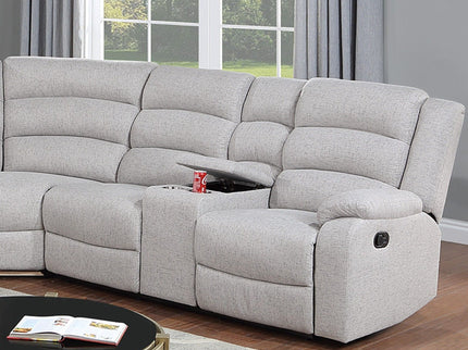 Manual Motion Reclining Loveseat 3 Piece Sectional Set With Console Storage And Cup Holders