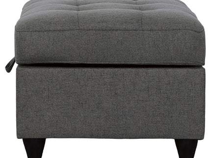 Storage Ottoman With Tufted Design - Gray