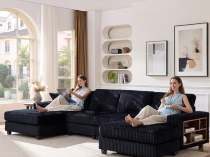U-Shaped Convertible Sofa, 4 Seater Large Living Room Lounge