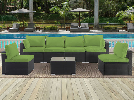 Cushion Covers For 7 Piece Wicker Sectional Sofa, 14 Pack Seat And Back Slipcovers With Zipper