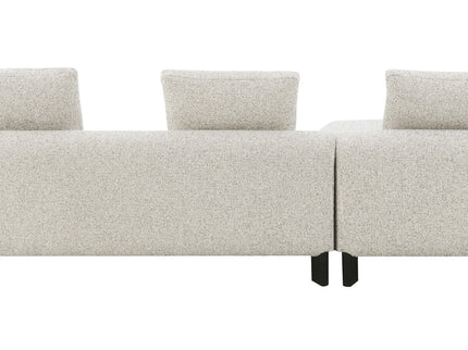 Mardi - Tweed Sectional Sofa With 3 Pillows - Maroon / Beige