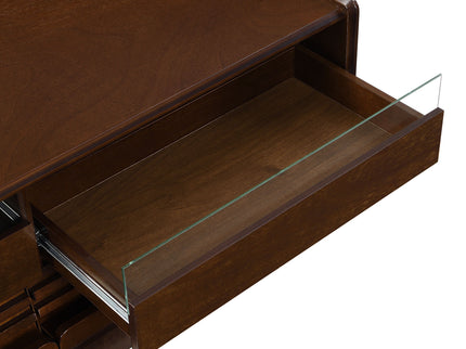 Modern Rectangle Coffee Table With 4 Drawers And 2 Display Shelves