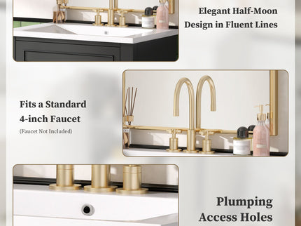 Bathroom Vanity With Integrated Sink, 2 Door Cabinet, Single Sink For Small To Medium Bathrooms