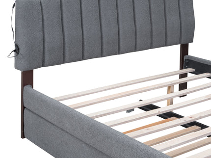 Upholstered Platform Bed With Trundle