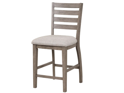 Counter Side Dining Stool With Ladder Back (Set of 2) - Gray