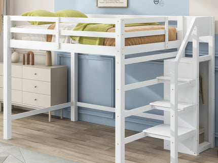 Loft Bed With Built In Storage Wardrobe And Staircase