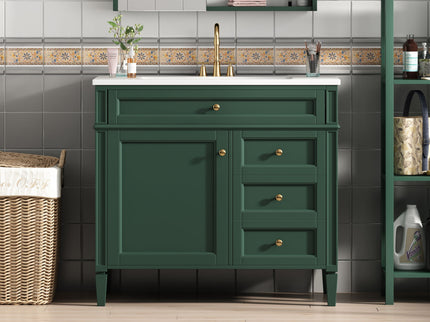 Bathroom Vanity & Top Sink, Modern Bathroom Storage Cabinet With 2 Drawers And A Tip-Out Drawer