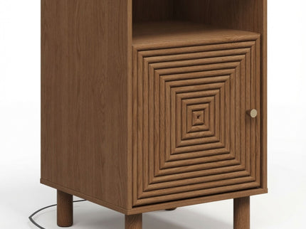 Nightstand With Charging Station & Storage