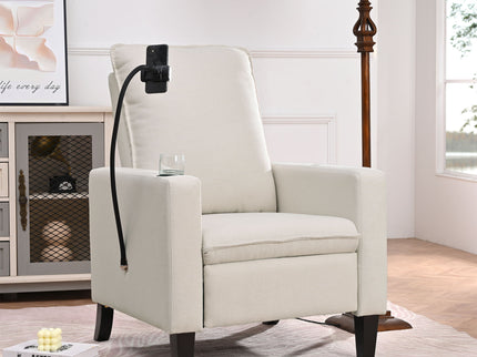 Recliner Chairs For Adults, Adjustable Recliner Sofa With Mobile Phone Holder & Cup Holder, Modern Reclining Chairs Fabric Push Back Recliner Chairs For Living Room, Bedroom