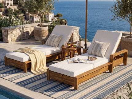 Chaise Lounge With 3 Fold Cushion Set, 3 Position Adjustable Backrest