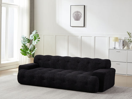 Cloud Series Minimalist Button Tufted Square Arm 3 Seater Sofa