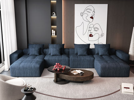Modern Oversized Diy Combination Modular Sectional Sofa & Pillows