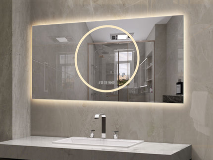 LED Vanity Mirror With Anti Fog & Dimmable Lights, Wall-Mounted - Antique Silver