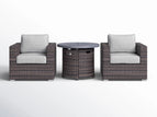 Gray / 3 Pc. 2 Chairs, Fire Pit