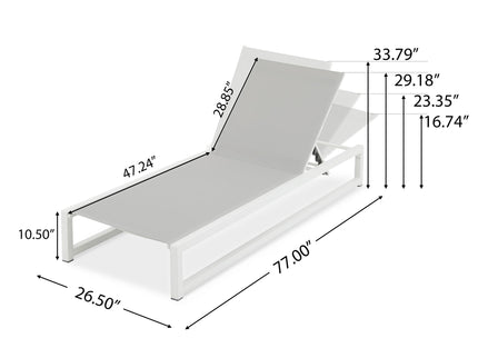 Chaise Lounge With 5 Reclining Positions, Outdoor Patio Lounge Chairs