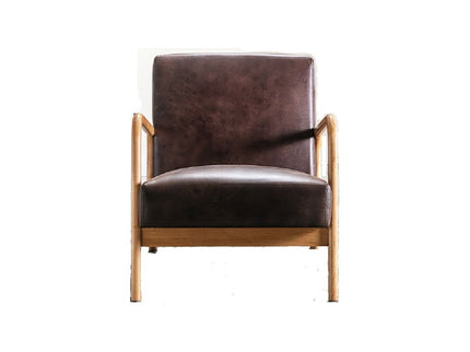 Open Framed Armchair With Cushioning Brown - Dark Brown