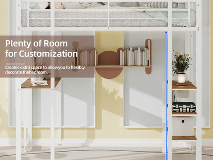 Bunk Bed With L-Shaped Desk And Dual Side Stairs