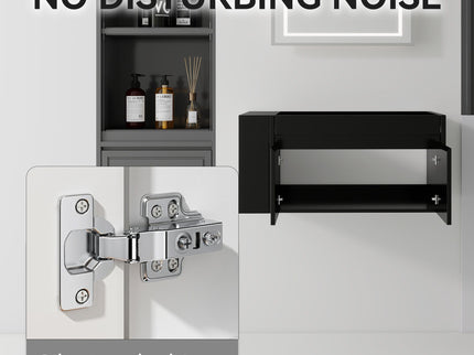 Floating Bathroom Vanity Cabinet, Soft Close Double Drawers, Open Side Storage, Wall Mounted, Cabinet Only