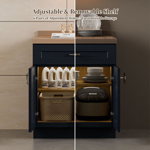 Shaker Base Cabinet With Soft-Close Hinges, Adjustable Shelf