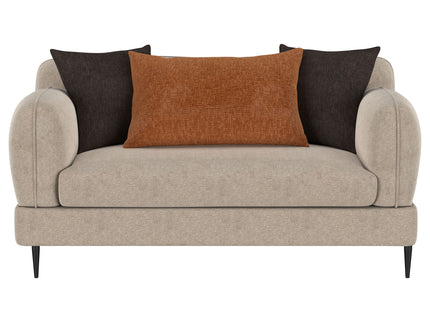 Repley - Upholstered Sculpted Track Arm Loveseat - Beige
