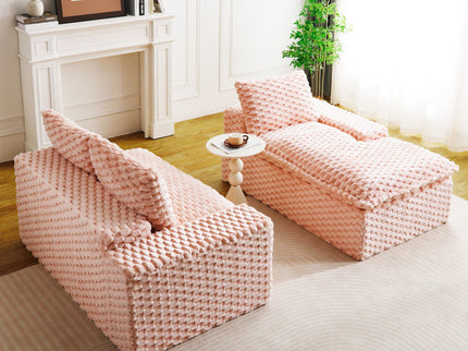 Modular Sofa, Convertible Twin Seat With Chaise Lounge