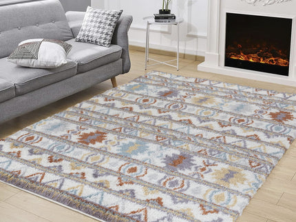 Loft Shag - 5' 3" X 7' Shaggy Area Rug - Multi - Polypropylene