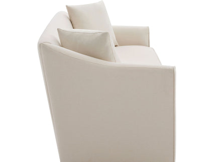 3 Seater Sofa With Wrap Around Armrests And Throw Pillows
