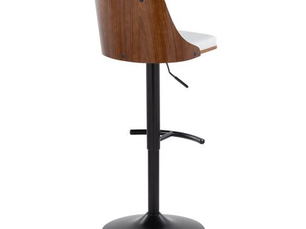 Gianna - Mid Century Modern Adjustable Barstool, Swivel With Rounded T Footrest (Set of 2)