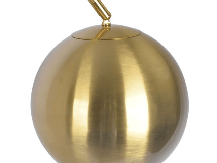 Oasis - Long Arm Gold Adjustable Floor Lamp With Round Marble Base - Gold / White Marble