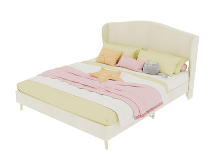 Upholstered Bed, Tufted Headboard, Comfortable Sleep