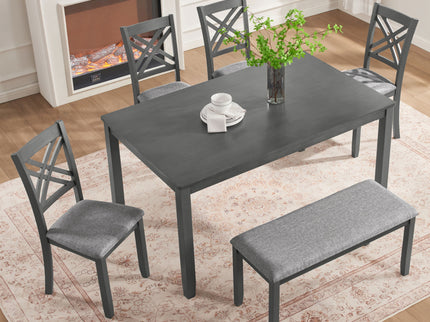 Kitchen Dining Set, Rectangular Dining Table & Upholstered Chairs