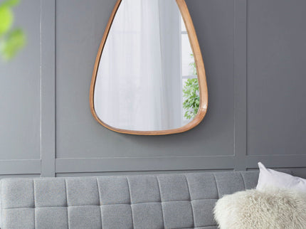Irrgeular Mirror With Frame, Wall Mirror For Living Room Bathroom Entryway - Brown