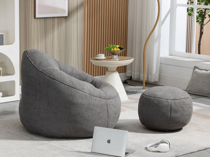 Bedding Bean Bag Sofa Chair High Pressure Foam With Footrest