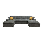 Dark Gray / 4 Seater U-Shaped Sectional Sofa