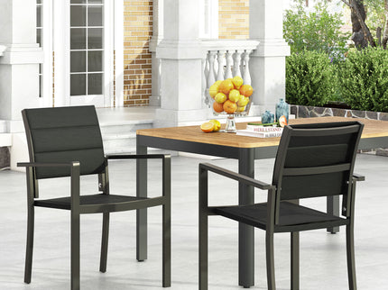 Baird - Outdoor Mesh And Aluminum Dining Chairs - Black