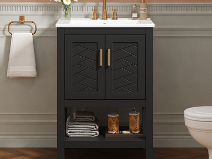 Modern Bathroom Vanity With Elegant Twill Design