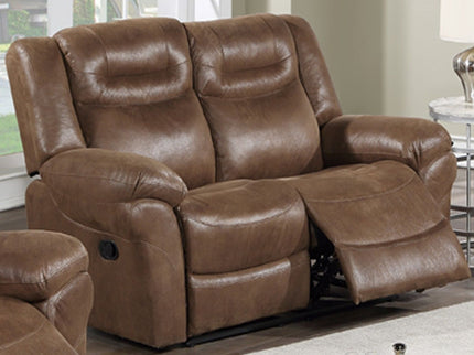 1 Piece Power Reclining Loveseat With USB Port, Fully Upholstered Pillow Arms And Headrest - Brown