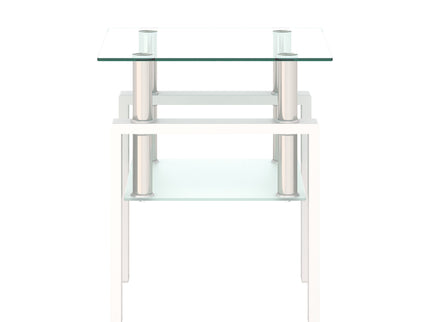 Modern Tempered Glass Tea Table, End Square Table For Living Room