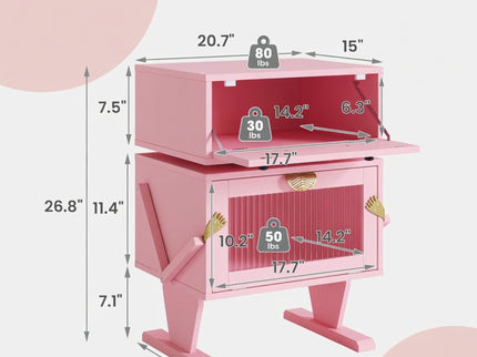 Robot LED Nightstand With 360° Rotating Drawer