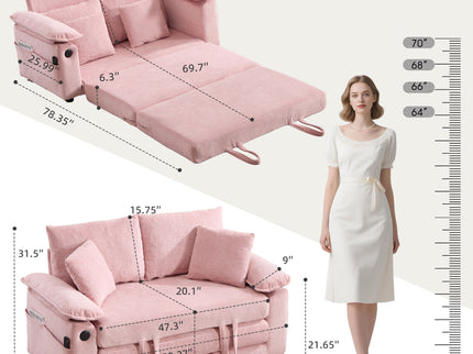 Upholstered Futon Convertible Floor Sofa Bed