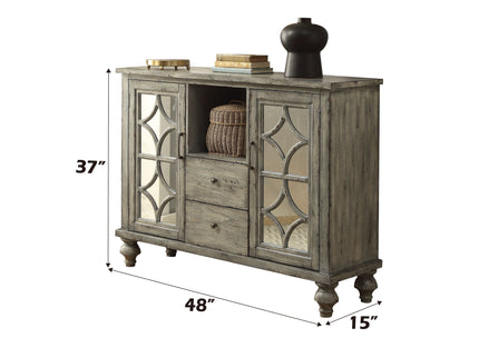 Velika - Weathered Console Table With 1 Open Compartment Storage - Gray