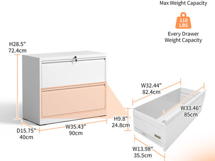Premium Drawer Metal Lateral File Cabinet With Lock