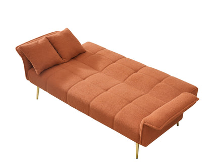 Convertible Double Futon Sofa Bed With Folding Armrests For Living Rooms