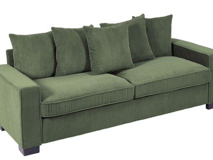 Luxe Sofa With 5 Matching Toss Pillows, Sleek Design, Spacious And Comfortable 3 Seater Couch