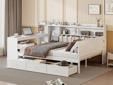 Daybed With 3 Drawers USB Ports And Desk