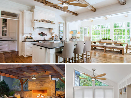 Ceiling Fan With Lights Quiet DC Motor Ceiling Fans 6 Speed Levels - Nickel
