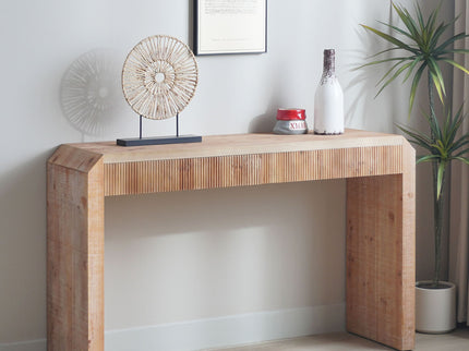 Rustic Modern Console Table With Drawer Storage - Natural Wood