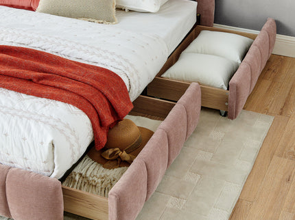 Modern Platform Bed Frame With Thick Fabric